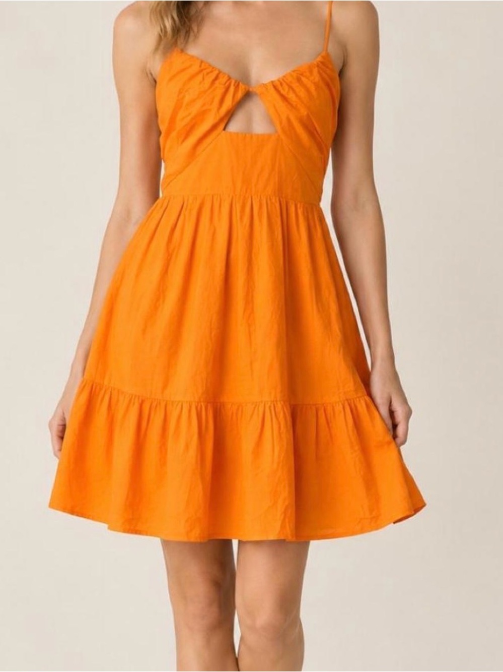 Rails Bright Orange Spaghetti-Strap Mini Dress